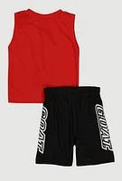 Toddler Boys Better Than The Best Muscle Tee and Shorts, Red, Size 3T