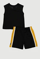 Toddler Boys Slam Dunk Basketball Graphic Tee and Shorts, Black,