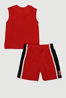 Toddler Boys Slam Dunk Basketball Graphic Tee and Shorts, Red, Size 4T