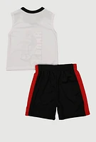 Toddler Boys Dunk Your Face Graphic Tee and Shorts, Multi,