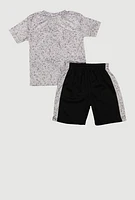 Toddler Boys Bear Living Legend Tee and Shorts, Grey, Size 3T