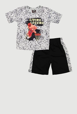Toddler Boys Bear Living Legend Tee and Shorts, Multi, Size 2T