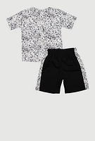Toddler Boys Bear Living Legend Tee and Shorts, Multi, Size 2T