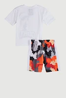 Toddler Boys GOAT Graphic Tee and Jersey Mesh Shorts, Multi, Size 3T