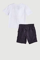Toddler Boys Built Different Tee and Shorts, Multi, Size 4T