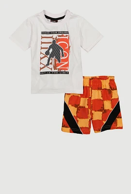 Toddler Boys Icon Graphic Tee and Shorts, Multi,