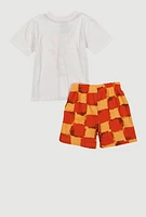 Toddler Boys Icon Graphic Tee and Shorts, Multi,
