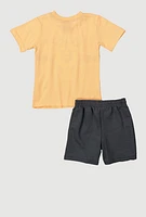 Toddler Boys Goat Graphic Tee and Shorts, Multi, Size 4T
