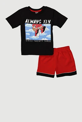 Toddler Boys Always Fly Graphic Print Tee, Black, Size 2T