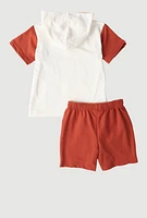 Toddler Boys Cant Be Tamed Hooded Tee and Shorts, Multi, Size 2T