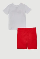 Toddler Boys Chenille HSTL 23 Graphic Tee and Sweatshorts, Multi, Size 4T