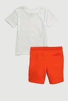 Toddler Boys Saint Bear Graphic Tee and Sweatshorts, Multi, Size 2T