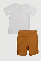 Toddler Boys Teddy Born To Be King Graphic Tee and Shorts, Multi, Size 4T