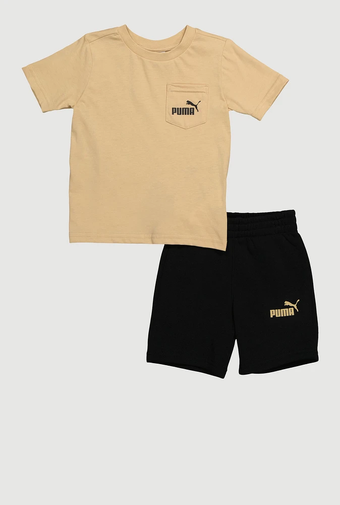 Toddler Boys Puma Graphic Tee and Shorts, Multi, Size 4T