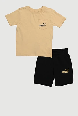 Toddler Boys Puma Graphic Tee and Shorts, Multi, Size 4T