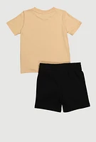 Toddler Boys Puma Short Sleeve T Shirt and Fleece Sweatshorts 2 Piece Set, Multi, Size 4T
