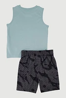 Toddler Boys Puma Tank Top and Jersey Mesh Shorts 2 Piece Set, Multi, Size 3T