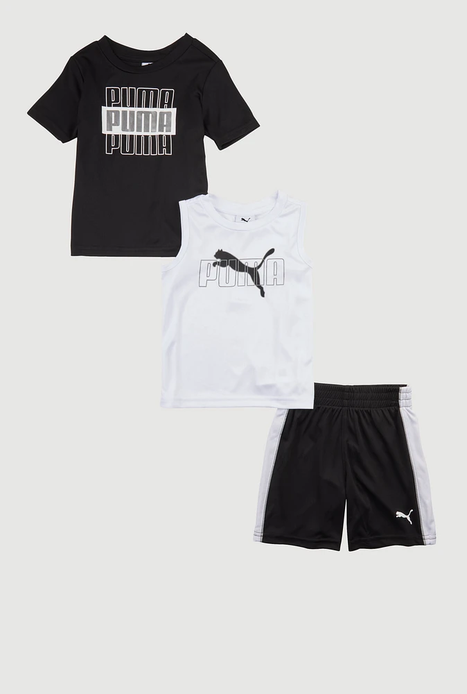 Baby Boys 12-24M Puma Graphic Tops and Jersey Mesh Shorts Set, Multi,