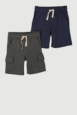 Toddler Boys Marled Cargo Shorts 2 Pack, Multi, Size 2T