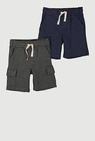 Toddler Boys Marled Cargo Shorts 2 Pack, Multi, Size 2T