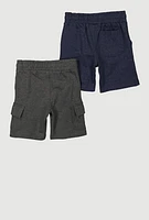 Toddler Boys Marled Cargo Shorts 2 Pack, Multi, Size 2T