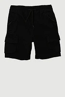Toddler Boys Drawstring Cargo Shorts, Black, Size 3T