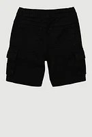Toddler Boys Drawstring Cargo Shorts, Black, Size 3T