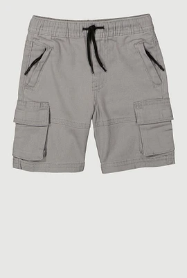 Toddler Boys Drawstring Cargo Shorts, Grey, Size 4T