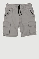 Toddler Boys Drawstring Cargo Shorts, Grey, Size 4T