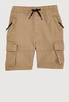 Toddler Boys Drawstring Cargo Shorts, Khaki, Size 2T