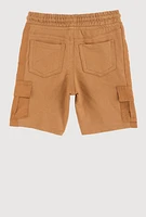 Toddler Boys Graphic Detail Cargo Sweatshorts, Khaki, Size 3T