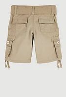 Toddler Boys Belted Cargo Pocket Shorts, Khaki, Size 3T