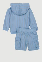 Toddler Boys Just Did It Hoodie and Cargo Sweatshorts, Blue, Size 4T