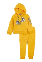 Toddler Boys Sneaker Graphic Hoodie and Joggers, Yellow, Size 3T