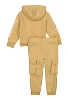 Toddler Boys Fresh Graphic Hoodie and Joggers, Beige, Size 3T