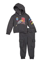 Toddler Boys Royalty Graphic Hoodie and Cargo Joggers,