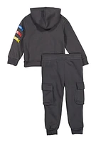 Toddler Boys Royalty Graphic Hoodie and Cargo Joggers,