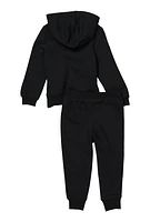 Toddler Boys Messi Logo Pullover Hoodie and Joggers, Black, Size 2T