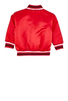 Toddler Boys City Chenille Patch Bomber Jacket, Red, Size 3T