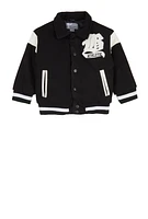 Toddler Boys B Initial Chenille Patch Varsity Jacket, 3T