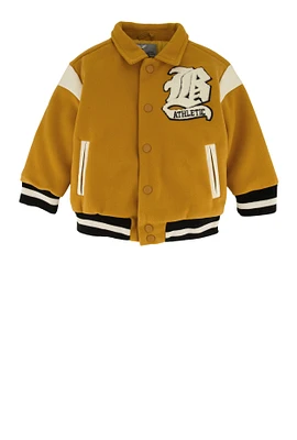 Toddler Boys B Initial Chenille Patch Varsity Jacket,