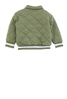 Toddler Boys Quilted Bomber Jacket, Green, Size 2T