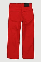 Toddler Boys Distressed Patch and Repair Jeans, Red, Size 2T