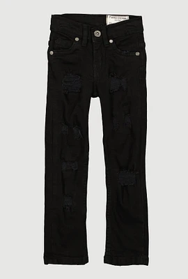 Toddler Boys Patch and Repair Distressed Skinny Jeans, Black,