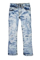 Toddler Boys Acid Wash Distressed Jeans, Blue, Size 3T