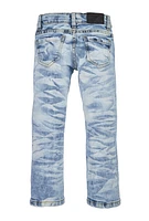 Toddler Boys Acid Wash Distressed Jeans, Blue, Size 4T