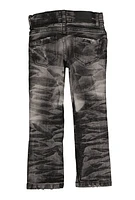 Toddler Boys Whiskered Distressed Jeans, Black, Size 3T