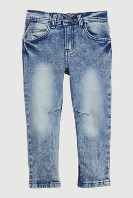 Toddler Boys Mineral Wash Jeans, Blue, Size 2T
