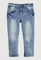 Toddler Boys Mineral Wash Jeans, Blue, Size 2T