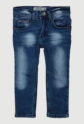 Toddler Boys Whiskered Straight Leg Jeans, Blue, Size 4T